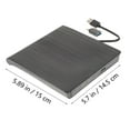 thumbnail image 4 of HEALEEP External Optical Drive for Computer with USB Powered DVD RW Recorder Black ABS 12.5 x 9.2 x 2.1 Inches, 4 of 5