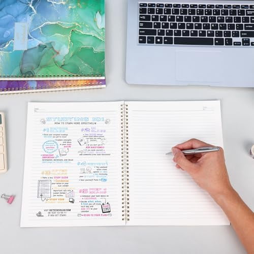 Quivanta 3 Pack Spiral Notebook College Ruled Notebook, Aesthetic Journaling Notebooks for Work School Office Home, 3 x 120 Pages, 8.5 x 11 Inches Notebooks for Valentine Gifts