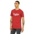thumbnail image 2 of Daxton Adult Unisex Tshirt Brooklyn Script with New York Vertical on the Back, Red White, 3XL, 2 of 3