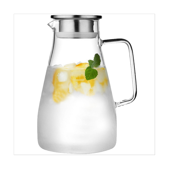 Glass Carafe, Water Carafe with Lid, Heat Resistant Borosilicate Carafe, Shared Hot and Cold Kettle, for Milk,Coffee,1 x Glass Carafe,Transparent