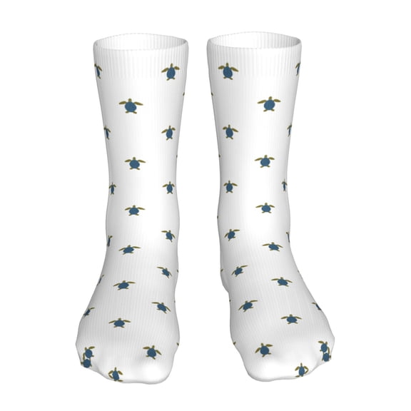 Xecao Hand Drawn Turtle Print Fashion No Heel Casual Crew Socks Cushioned Breathable for Men Women - Moisture wicking,Not easy to fade Suitable for daily