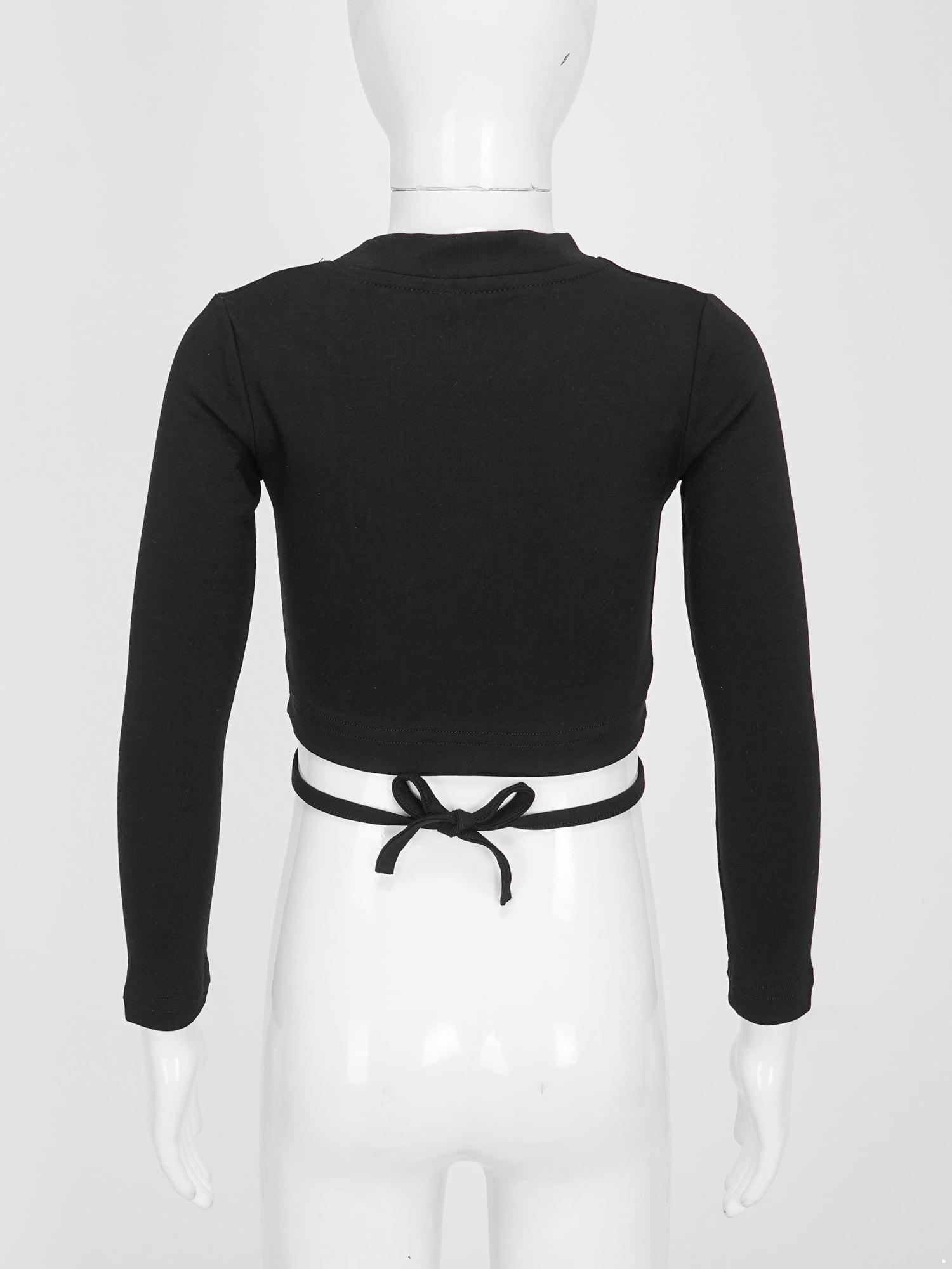 YEAHDOR Kids Girls Long Sleeve Crop Top Sweatshirt Lace-up T