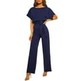 thumbnail image 2 of Coloody Combinaison à Col Rond pour Femmes, Unie, Grande Taille, 2 of 5
