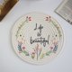 thumbnail image 1 of Posavasos de algodón y lino con pequeñas flores de estilo japonés, tapete de cuerda de algodón redondo grueso, mantel individual tejido a mano, tapete antiescaldaduras para platos y cuencos, 1 of 6