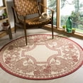 thumbnail image 2 of SAFAVIEH Courtyard Claire Rooster Indoor/Outdoor Area Rug, 6'7" x 6'7" Round, Natural/Red, 2 of 9