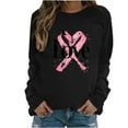 thumbnail image 3 of VKOYWKM Breast Cancer Shirts Women Breast Cancer Awareness Tshirt Long Sleeve Pink Ribbon Graphic Tees Cancer Fight Crew Neck Sweatshirt Tee Tops, 3 of 5