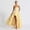 Yellow-L, variant on Yellow Strapless Ruched Bodice Ball Gown With High-Low Puffy Hem Evening