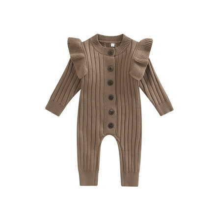 

Ma&Baby Newborn Baby Girl Boy Long Sleeve Button Down Knit Sweater Romper Jumpsuit Top