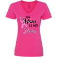 thumbnail image 3 of Inktastic My Mom is my Hero- Breast Cancer Awareness Women's V-Neck T-Shirt, 3 of 5