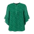 thumbnail image 4 of Green Women Shirts, Women'S 3/4 Sleeve Tops Casual Business Work Blouses Chiffon Shirts,Women Shirts XL, 4 of 8