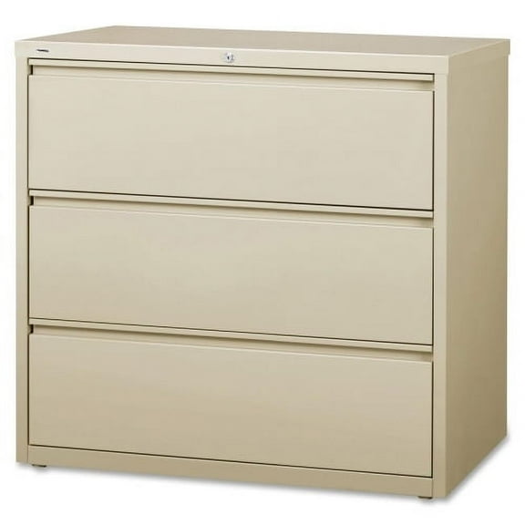 Lorell 3-Drawer Putty Lateral Files 42" x 18.6" x 40.3" - 3 x Drawer(s) for Ball-Bearing Suspension