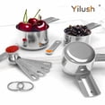 thumbnail image 4 of Yilush Stainless Steel Measuring Cups and Spoons Set, 4 Stainless Steel Nesting Measuring Cups and 6 Measuring Spoons, Cups and Spoons, Kitchen Gadgets for Cooking and Baking (10), 4 of 6