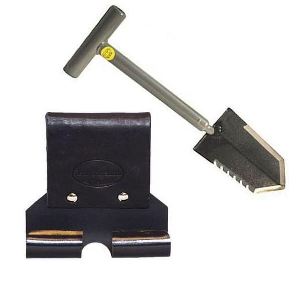 Lesche Mini Sampson 18" T-Handle Shovel w/ Serrated Blade and Leather Holster