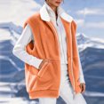 thumbnail image 4 of FAIWAD Fleece Vest Women Full Zip Sleeveless Fuzzy Sherpa Outerwear Winter Warm Fuzzy Outerwear Outdoor Daily Casual Outfits, 4 of 8