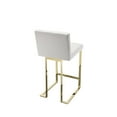 thumbnail image 6 of Pangea Home Dexter 26" Faux Leather & Polished Steel Counter Stool in White/Gold, 6 of 10