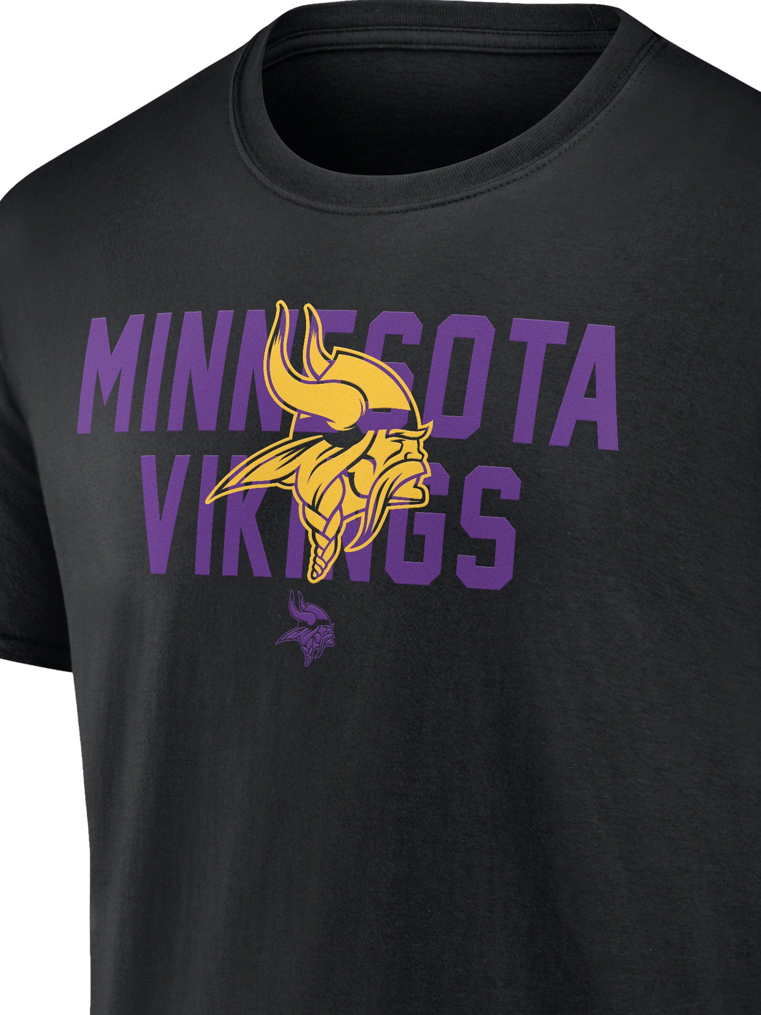 NFL Minnesota Vikings Men's Cotton Black Short Sleeve T-Shirt