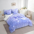 thumbnail image 3 of Feelyou Dreamy Bow-tie Child Bedding Comforter Set 7pcs, Cartoon Princess Bowknot King Bedding Sets, Bling Stars Sequin Print Reversible Bed Sheets, Luxury Bedroom Decor, 3 of 8