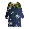 thumbnail image 5 of SuTry Girls Christmas Printed Long Sleeve Twirly Skater School Recital Dress Long Sleeve Round Neck Dress for Kids 4-15 Years(Multicolor#2,12-13 Years), 5 of 5