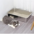 thumbnail image 5 of Stainless Steel Cat Litter Box 2 Pack,XL Metal Litter Box for Big Cats, Metal Pet Toilet Easy to Clean,High Sided Litters Boxes Adult Big Cats,Non Stick, No Smell,23.6"x15.8"x6", 5 of 16