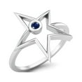 thumbnail image 2 of 0.03 Ctw Round Synthetic Blue Sapphire Open Star Ring 925 Sterling Silver Solitaire Valentines Day Gifts Ring, 2 of 4