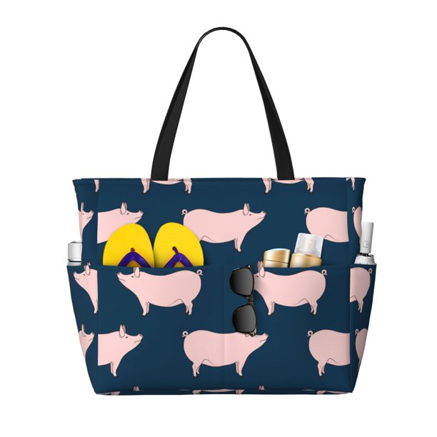 Easygdp Pig 1 Bolsa de Viaje de Playa de Gran Capacidad, Bolsa Tote Perfecta para la Playa, Escapadas de Fin de Semana y Viajes