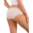 thumbnail image 3 of INSPIRE CHIC Women's Mid-Waisted Panties Full Coverage No Trace Comfortable Briefs M Beige, 3 of 4