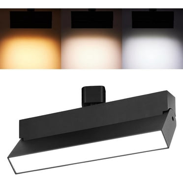 VANoopee 3-Color Dimmable LED Track Lighting Heads H Type Bright Track Light Heads Ceiling Spotlight Fixtures for Kitchen Art, 3000K 4000K 5000K, Flood Wide Beam 100°, Flicker Free CRI90  Black 24W
