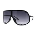 thumbnail image 1 of Extra Oversized Curved Shield Robotic 80s Sport Sunglasses Black Smoke, 1 of 4