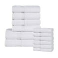 thumbnail image 2 of Superior Franklin 12-Piece Cotton Towel Set, Super Soft Quick Dry Fade Resistant Towels, White, 2 of 11