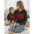 thumbnail image 2 of Mommy and Me Matching Outfits Christmas Pullover Long Sleeve Crewneck Letter Embroidery Sweatshirts, 2 of 7
