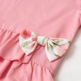 thumbnail image 6 of Xyant Toddler Girl Summer Clothes 12 18 24 Months 2T 3T 4T 5T Girls Outfit Short Sleeve Ruffle Bowknot Top+Floral Capri Pants 2Pcs Spring Set (Red,4-5 Years), 6 of 6