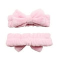 thumbnail image 5 of 5 Pack Fluffy Facial Bowknot Makeup Headband, Fleece Skin Care Bow Hair Bands for Women Spa Washing Face, 5 of 9