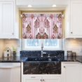 thumbnail image 5 of Yayeee Kitchen Curtains Tier Pair Light Filtering 27"x24" Rod Pocket Short Cafe Window Panel, Pink Gingerbread Houses, 5 of 7