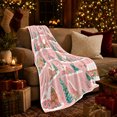thumbnail image 3 of Whimsical Pastel holiday cottage Village Scene, Festive Holiday Scene, Warm Flannel Blanket for Living Room and Reading Nook, Art Lovers Friendship Gift, Festive Home Decor, 3 of 9