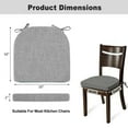 thumbnail image 2 of Chair Cushions for Dining Chairs 4 Pack, Memory Foam Chair Pads with Ties and Non-Slip Backing - Seat Cushion for Kitchen Chair 16x16x2, Light Gray, 2 of 6