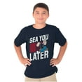 thumbnail image 5 of Popeye Sea You Later Funny Beach Pun Crewneck T Shirts Boy Girl Teen Brisco Brands XS, 5 of 6
