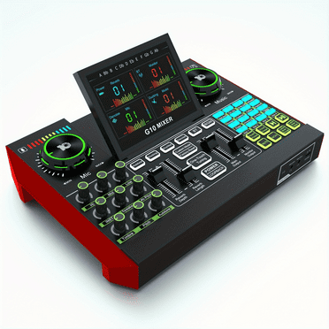 Audio Interface with Mixer and Soundboard, Adjustable High-Definition Display Screen, Portable Multi in One Studio, Used for Mobile Pc Live Recording of Games, Youtube Tik Tok