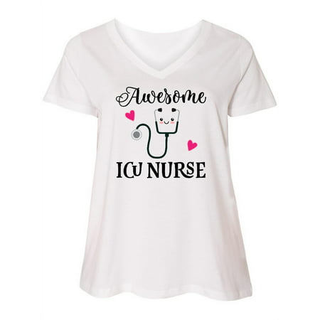 

Inktastic ICU Nurse Appreciation Women s Plus Size V-Neck