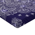 thumbnail image 2 of Ambesonne Ethnic Fitted Sheet, Floral Round Retro Ornament, Full Size, Lavender Blue Indigo, 2 of 3