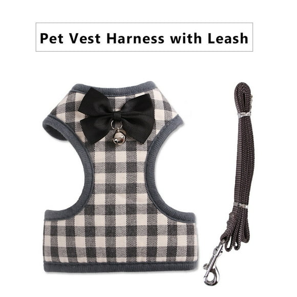 Pet Vest Harness Set w/Leash Adjustable Chest Strap for Small Dog Cat Puppy Bichon Frise