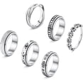 thumbnail image 2 of Stainless Steel Fidget Anxiety Ring for Women Men Fidget Spinner Rings Moon Star Celtic Stress Relieving Spinning Ring Wedding Band Rings Set,4-6Pcs, 2 of 10