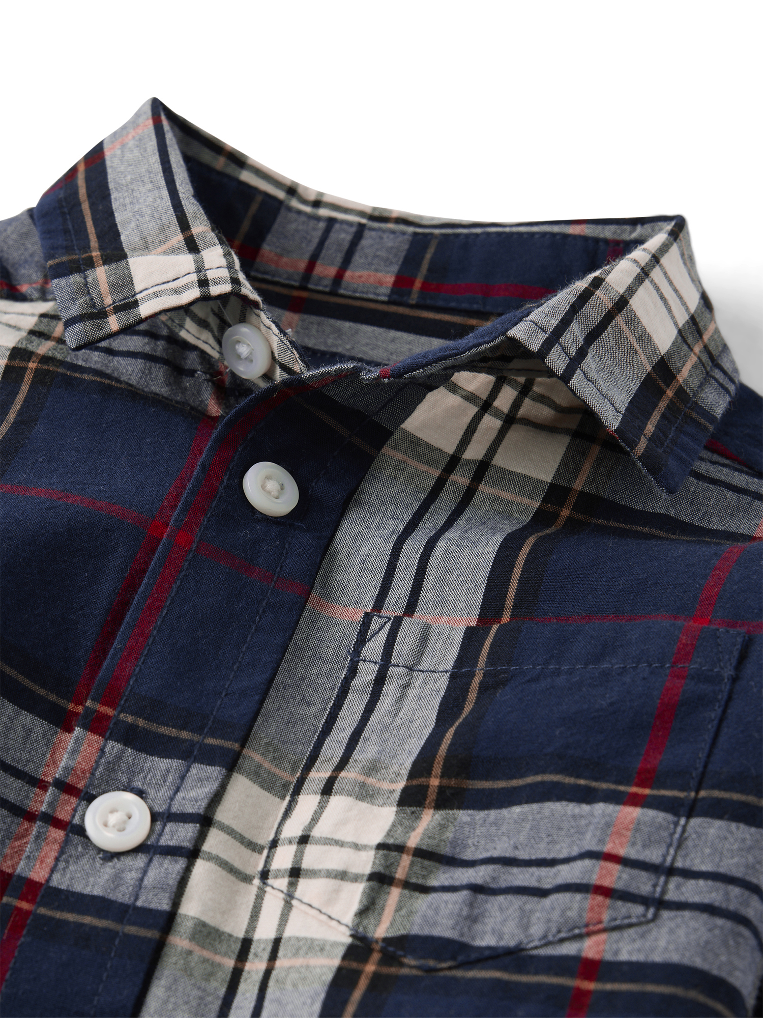 The Children's Place Baby & Toddler Boys Long Sleeve Plaid Poplin Button Up, Sizes 6M-5T
