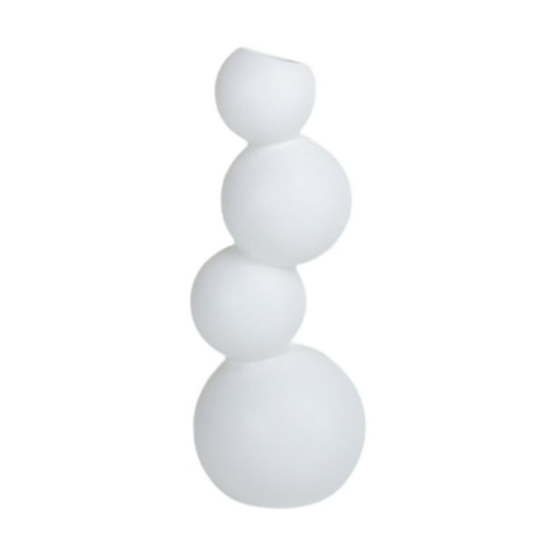 Jarrón de cerámica, florero sencillo, arreglo floral, centro de mesa decorativo moderno. blanco