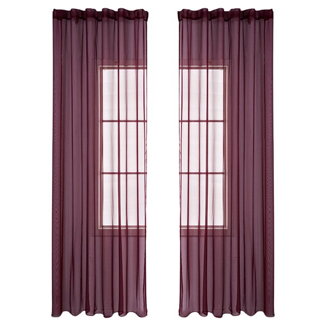 LCXmlly Rideau Occultant 2 Pcs Finition Soignée Gaze de Fenêtre Facile à Installer Grand Application Polyester Fin Décor de Fenêtre 1658