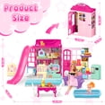 thumbnail image 6 of Beefunni Dollhouse for Girls, Portable & Foldable Dollhouse with Furnitures and Accessories, Doll House Toy Playset, Birthday Gift for Kids Toddlers, 6 of 7