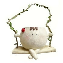 WMGHA Swing Planter Pot Hanging Resin Flower Head Planters for Indoor Outdoor Plants,Succulent Pots for String of Pearls Plant,Garden Decor for Balcony Porch Valentine's Day Gift Idea,Holiday Décor