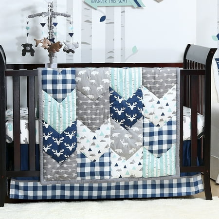 Woodland Trail 5 Piece Baby Boy Crib Bedding Set Forest Animal