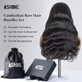 thumbnail image 7 of ASHINE 18 20 22 inch Raw Human Hair Bundles Body Wave Unprocessed for Women Natural Black 3 pcs Bundles, 7 of 7