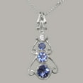 thumbnail image 2 of LBG 10k White Gold Pendant & Chain with Genuine Tanzanite & Diamond Womens Bohemian Pendant & Chain - Chain length 16, 2 of 5