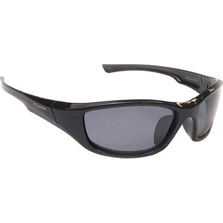 Coyote Eyewear 680562071917 P-19 Black - Gray Flash Mirror- Sportsman P-Series  Polarized Aviator Sunglasses 